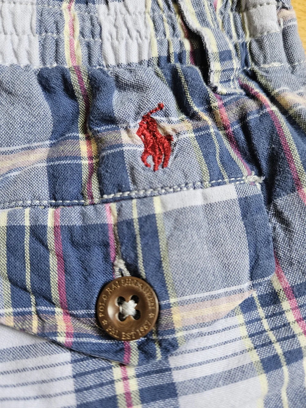 Ralph Lauren Blue Plaid Button-Front Shorts